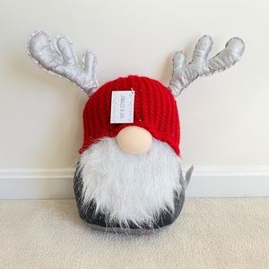 Christmas Gnome w/ Antlers Plush Decor NEW